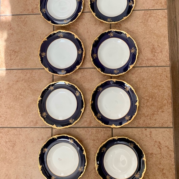 Vintage 8 Reichenbach Echo Kobalt Blue/Gold Plates - Picture 1 of 15